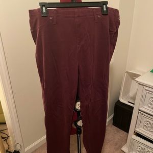Burgundy 1X jeggings medium wear